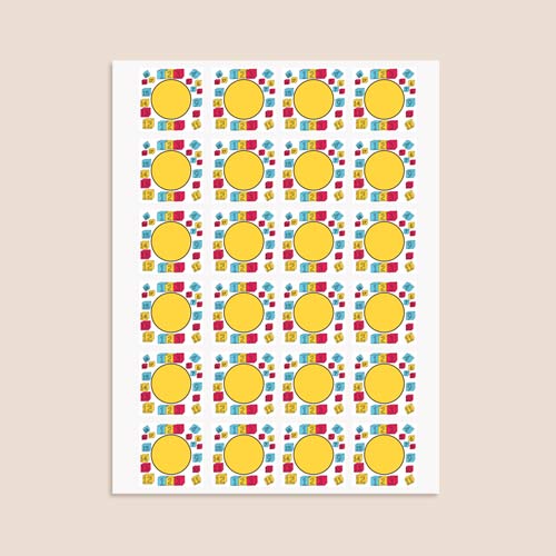 Numbers Design 40mm Square Sticker sheet of 24 Product Gallery Image