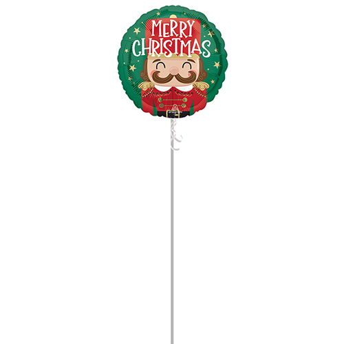 Nutcracker Workshop Christmas Round Foil Helium Balloon - Inflated Balloon in a Box Product Gallery Image