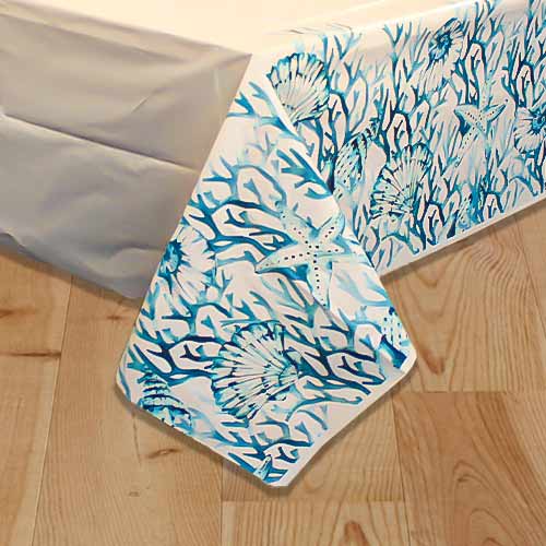 Ocean Blue Reef Plastic Tablecover 213cm x 137cm Product Image