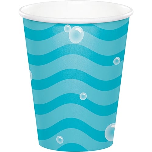 Ocean Celebration Sea Bubbles Paper Cups 266ml - Pack of 8 Product Image