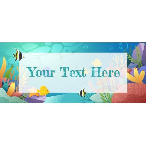 Ocean Party Colourful Under Water Design PVC Personalised Party Sign Decoration Product Gallery Image