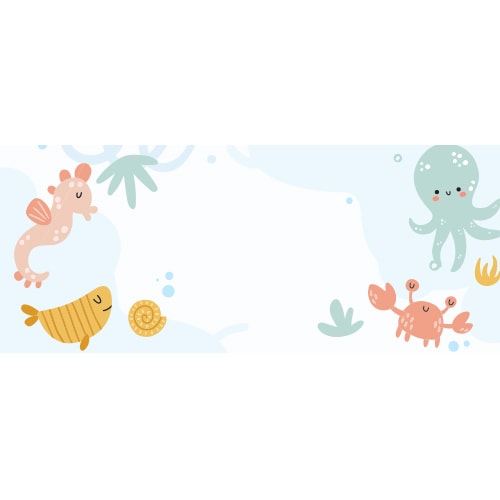 Ocean Party Cute Pastel Sea Creatures Design PVC Personalised Party Sign Decoration Product Gallery Image