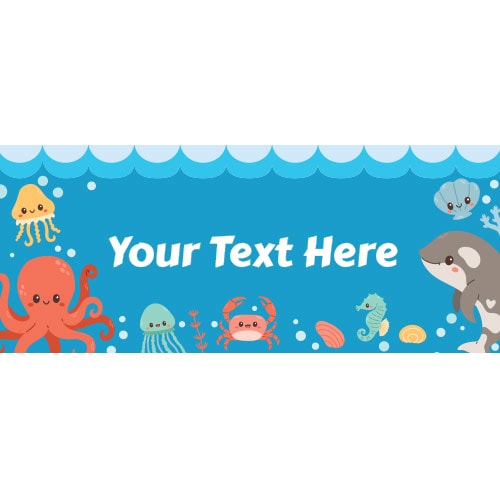 Ocean Party Cute Under The Sea Design PVC Personalised Party Sign Decoration Product Gallery Image