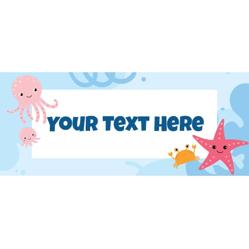 Ocean Party Smiling Sea Creatures Design PVC Personalised Party Sign Decoration Product Gallery Image