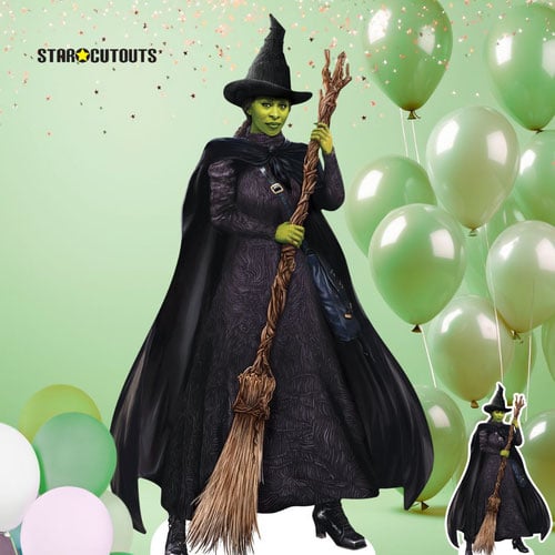 Official Universal Pictures Elphaba Wicked Witch Green Lifesize Cardboard Cutout 159cm Product Gallery Image