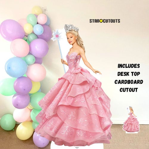 Official Universal Pictures Glinda Wicked Pink Witch Lifesize Cardboard Cutout 150cm Product Gallery Image