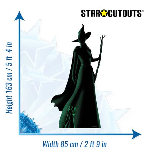 Official Universal Pictures Wicked Elphaba Witch Green & Black Silhouette Lifesize Cardboard Cutout 163cm Product Gallery Image
