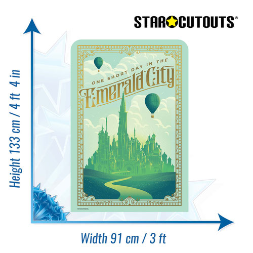 Official Universal Pictures Wicked Emerald City Single Backdrop Cardboard Cutout 185cm Product Gallery Image