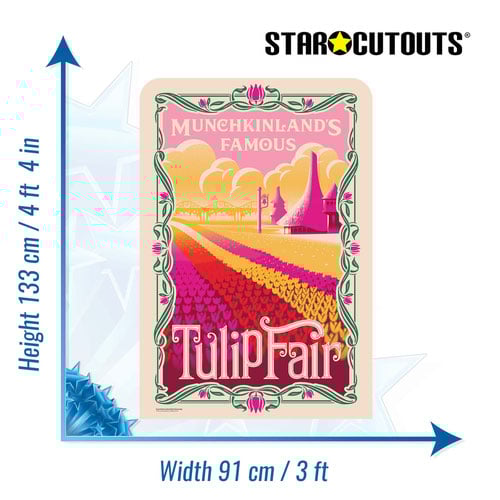 Official Universal Pictures Wicked Munchkinland Tulip Fair Single Backdrop Cardboard Cutout 185cm Product Gallery Image