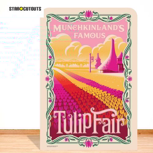 Official Universal Pictures Wicked Munchkinland Tulip Fair Single Backdrop Cardboard Cutout 185cm Product Gallery Image