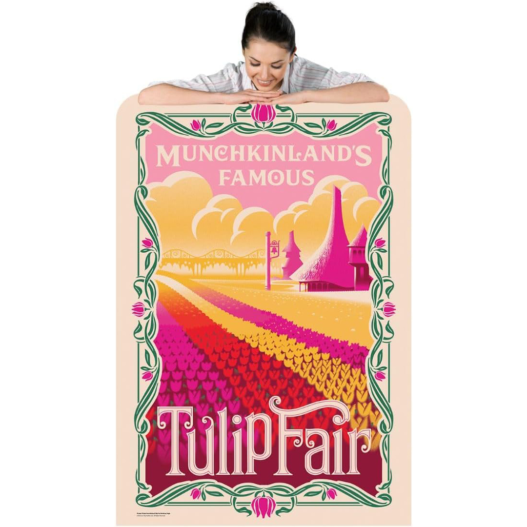 Official Universal Pictures Wicked Munchkinland Tulip Fair Single Backdrop Cardboard Cutout 133cm Product Gallery Image