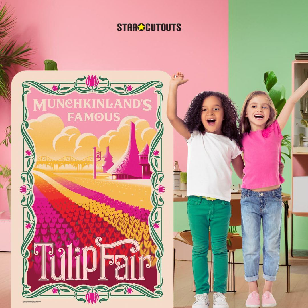 Official Universal Pictures Wicked Munchkinland Tulip Fair Single Backdrop Cardboard Cutout 133cm Product Gallery Image