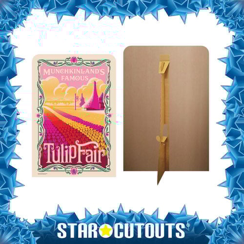 Official Universal Pictures Wicked Munchkinland Tulip Fair Single Backdrop Cardboard Cutout 185cm Product Gallery Image