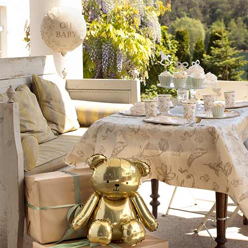 Oh Baby Neutral Floral Round Foil Helium Balloon 45cm / 18 in Product Gallery Image