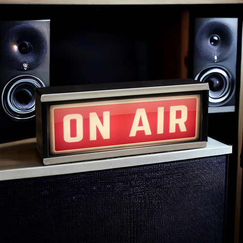 On Air Classic Radio Red LED Light Box Room Sign Product Gallery Image