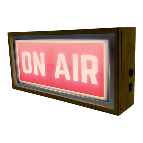 On Air Studio Red LED Light Box Wood Room Sign Product Gallery Image