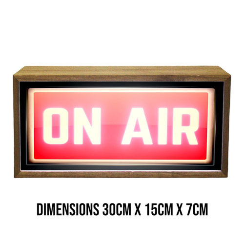 On Air Studio Red LED Light Box Wood Room Sign Product Gallery Image