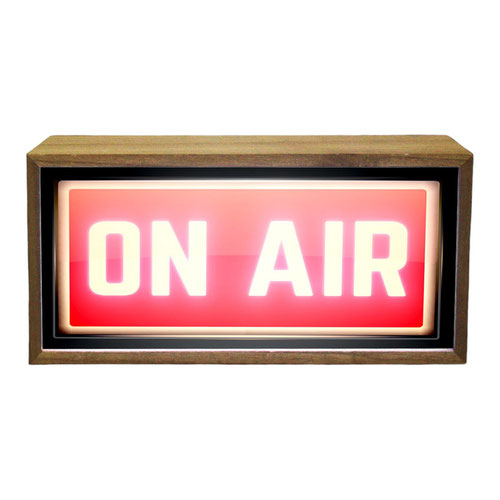On Air Studio Red LED Light Box Wood Room Sign Product Gallery Image