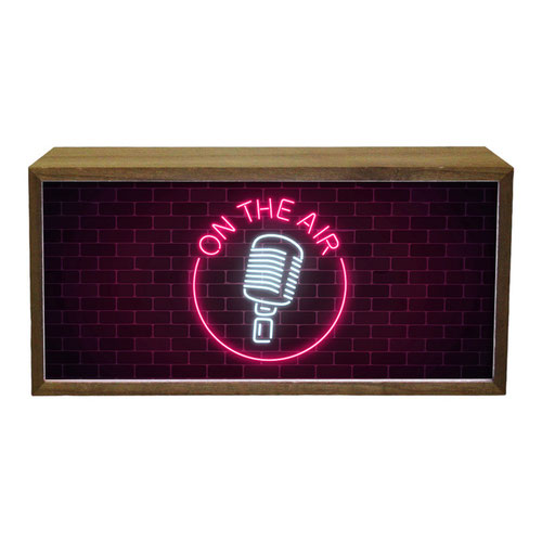 On The Air Studio LED Light Box Wood Room Sign Product Gallery Image