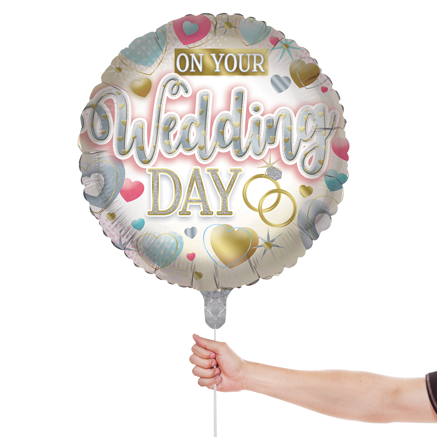 On Your Wedding Day Round Foil Balloon 46cm / 18 in View 2
