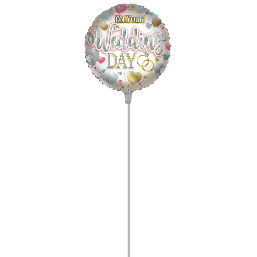 On Your Wedding Day Round Foil Balloon - Inflated Balloon In A Box Product Gallery Image