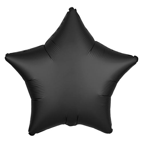 Onyx Black Satin Luxe Star Shape Foil Helium Balloon 48cm / 19 in Product Image