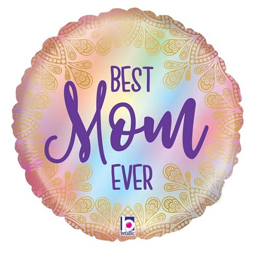 Opal Best Mom Ever Boho Round Foil Helium Balloon 53cm / 21 in Product Image