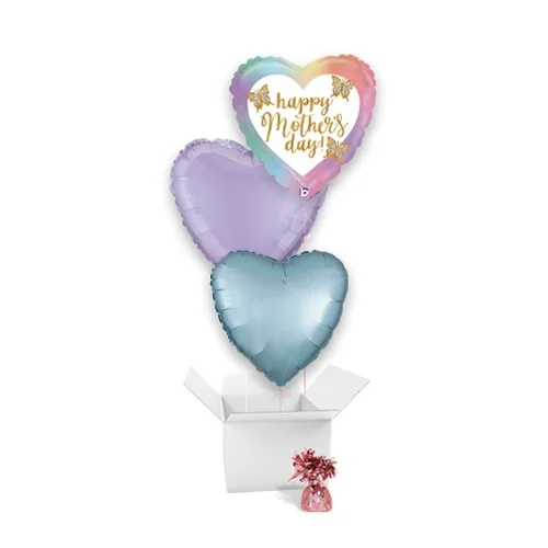 Opal Happy Mother's Day Butterfly Balloon Bouquet - 3 Inflated Balloons In A Box Product Gallery Image