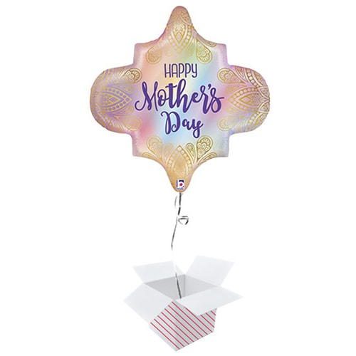 Opal Mother's Day Boho Rainbow Holographic Helium Foil Giant Balloon - Inflated Balloon in a Box Product Gallery Image