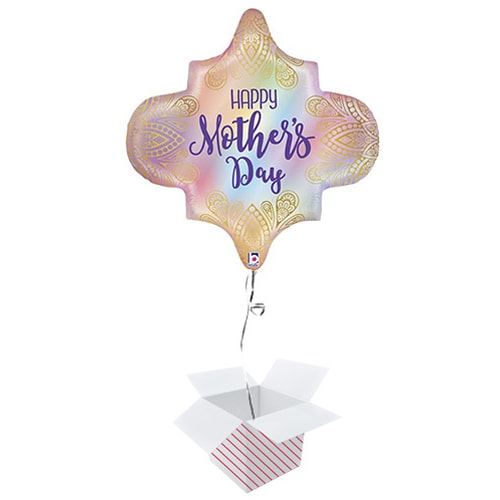 Opal Mother's Day Boho Rainbow Holographic Helium Foil Giant Balloon - Inflated Balloon in a Box Product Image