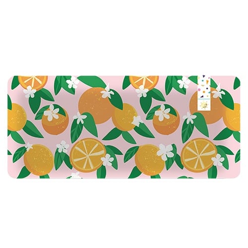 Orange Fruit Reusable Plastic Rectangle Picnic Serving Plate 37.5cm  Product Image