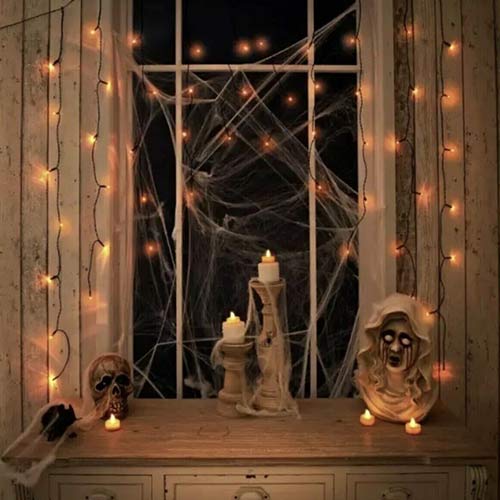 Halloween Orange LED String Light Curtain 1.2m Product Gallery Image