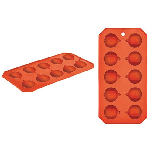 Orange Halloween Pumpkin Plastic Ice Cube Tray