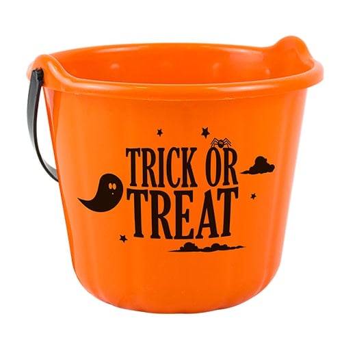 Orange Halloween Trick Or Treat Candy Bucket 18cm Product Image