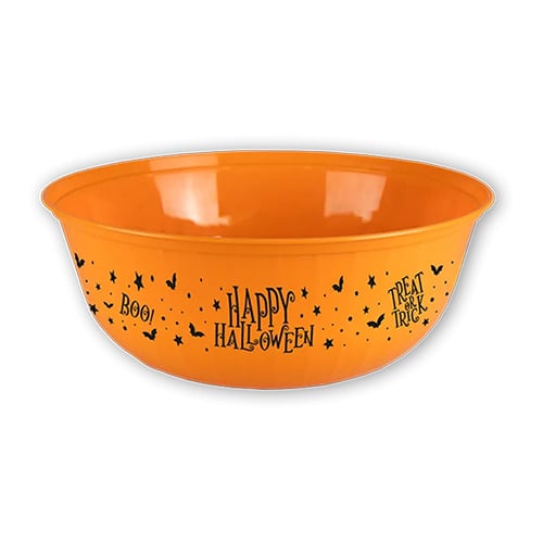 Orange Happy Halloween Round Reusable Plastic Treat Bowl 30cm Product Image