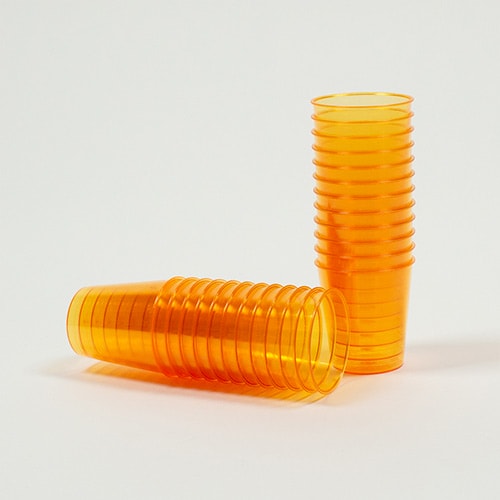 Orange Neon Reusable Plastic Shot Glasses - Pack of 24 Product Gallery Image