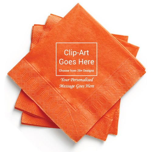 Orange Personalised Napkin - Pack of 50