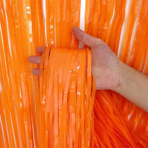 Orange Plastic Door Curtain Backdrop 1.9m x 99cm - Pack of 3 Product Gallery Image