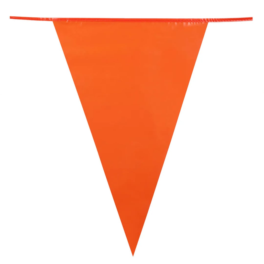 Orange Plastic Pennant Bunting 10m View 3