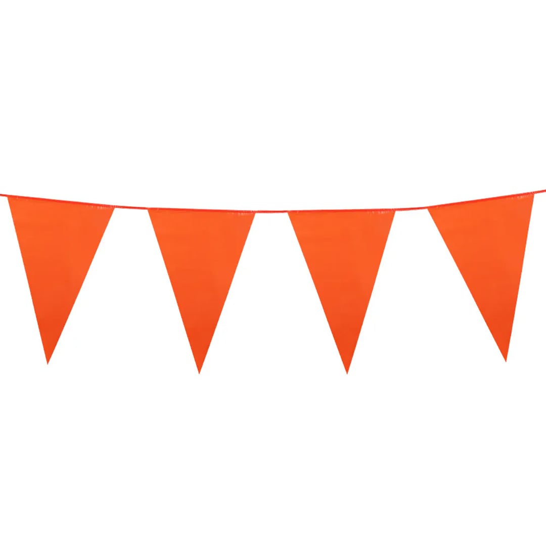 Orange Plastic Pennant Bunting 10m View 2