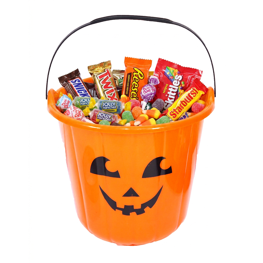 Orange Pumpkin Candy Sweet Plastic Halloween Bucket 18cm View 3
