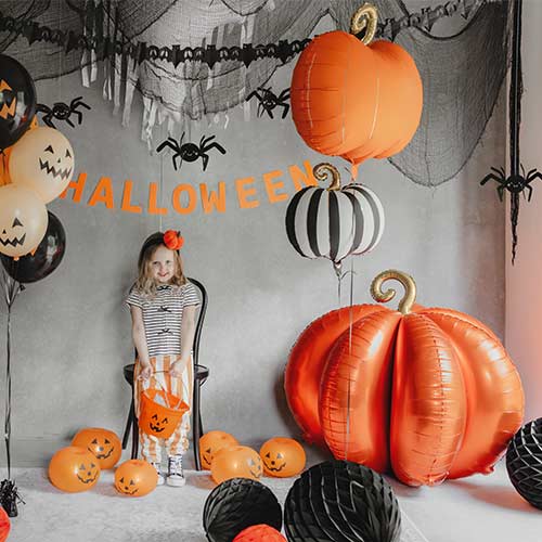 Orange Pumpkin Halloween 3D Standing Giant Air Fill Foil Balloon 90cm / 35.4 in Product Gallery Image