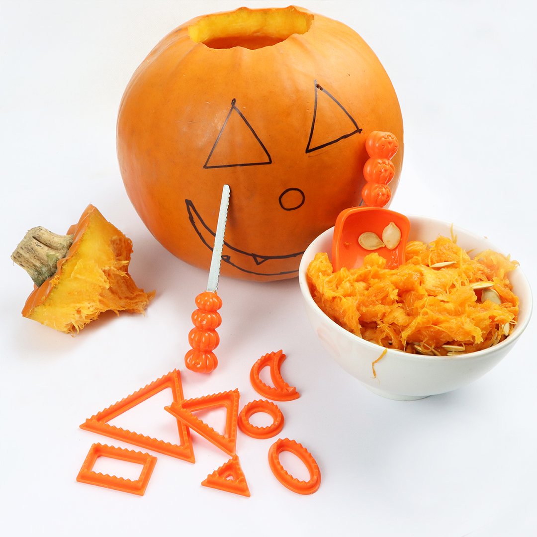 Orange Pumpkin Halloween Carving Tool Set View 4