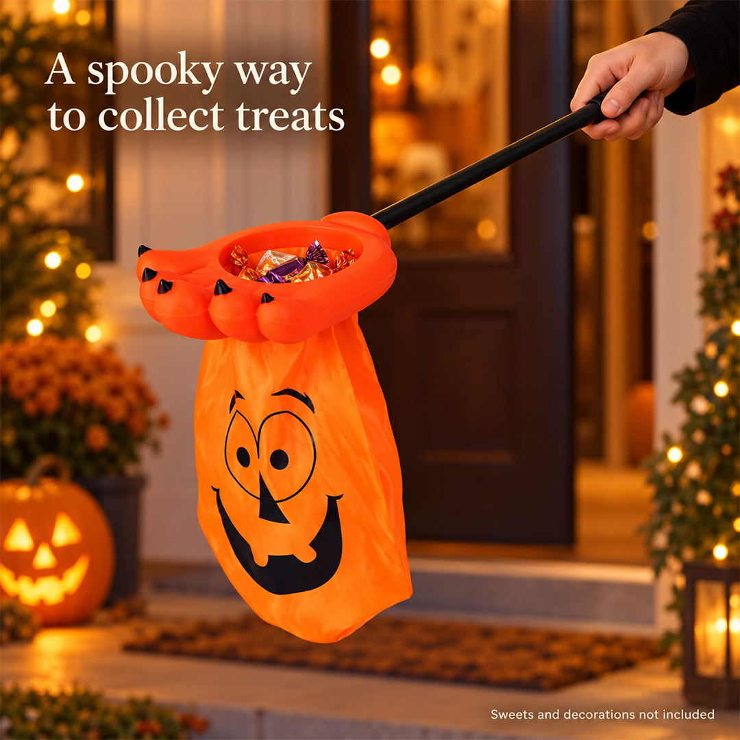 Orange Pumpkin Halloween Hand Trick or Treat Plastic Bucket 53cm View 4