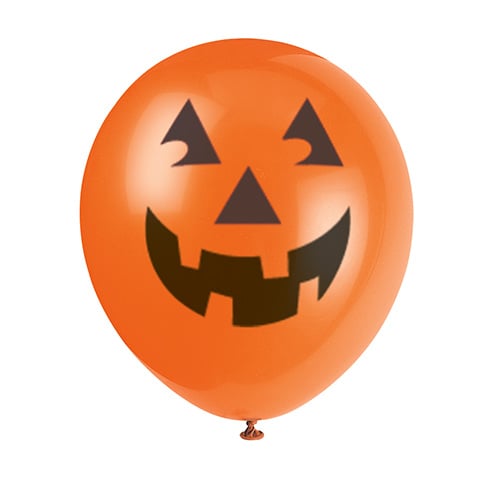 Orange Pumpkin Halloween Latex Balloons 30cm / 12 in - Pack of 6 Product Gallery Image
