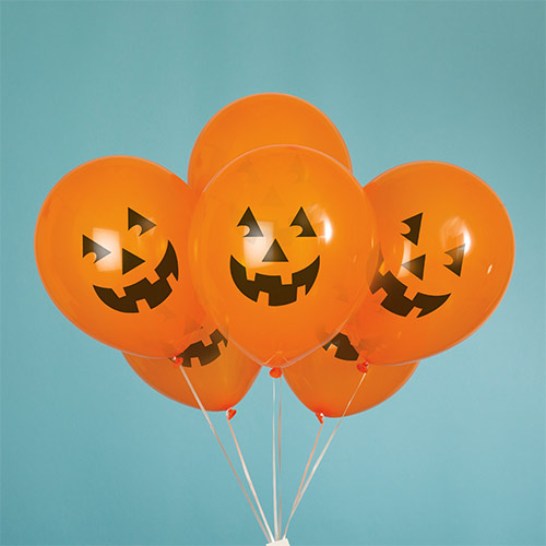 Orange Pumpkin Halloween Latex Balloons 30cm / 12 in - Pack of 6
