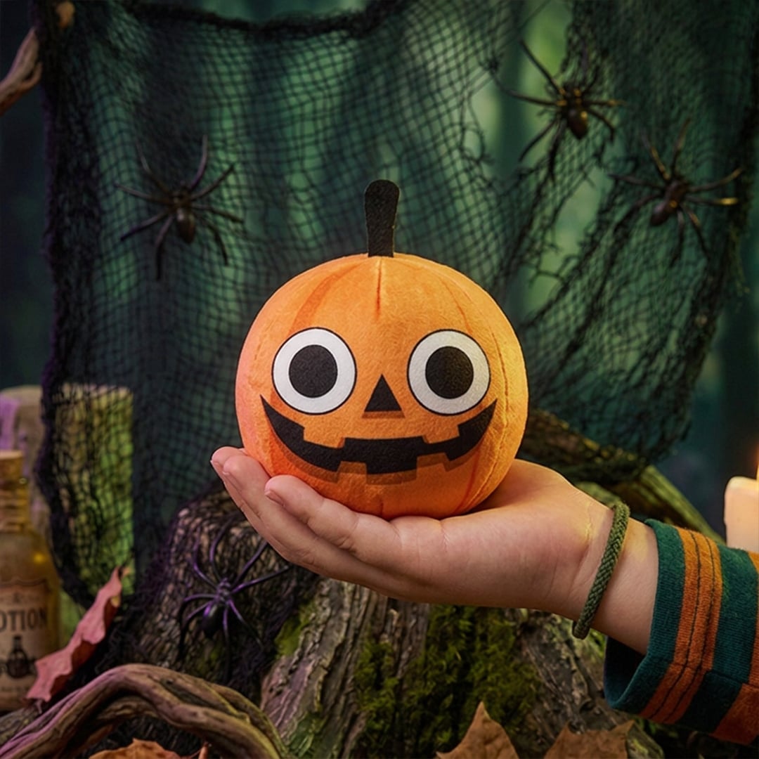 Orange Pumpkin Halloween Soft Toy Plush 13cm
