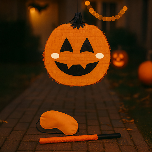 Orange Pumpkin Halloween Standard Pinata Set 40cm Product Gallery Image