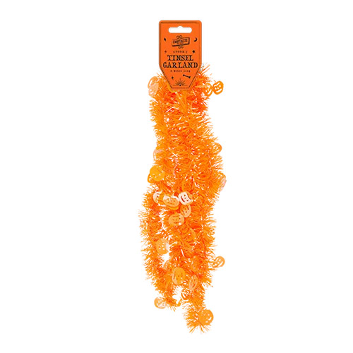 Orange Pumpkin Halloween Tinsel Garland 2m Product Image
