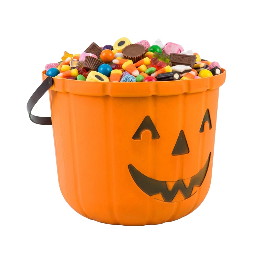 Orange Pumpkin Halloween Trick or Treat Plastic Bucket 25cm